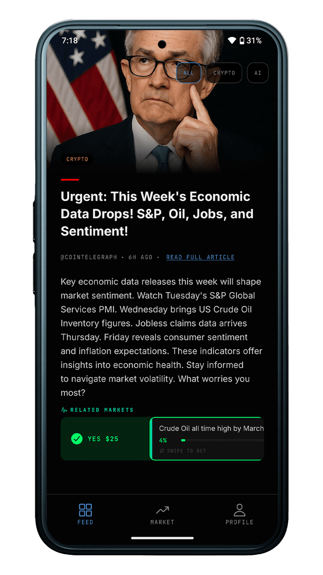 Midnight news feed screen